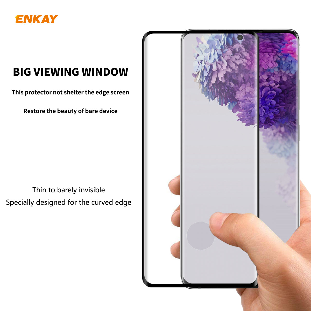 ENKAY 0,26 mm 9H 3D zakřivené tvrzené sklo s celoplošnou ochranou fólie pro Samsung Galaxy S20 Plus ENKAY 0,26 mm 9H 3D zakřivené tvrzené sklo s celoplošnou ochranou fólie pro Samsung Galaxy S20 Plus